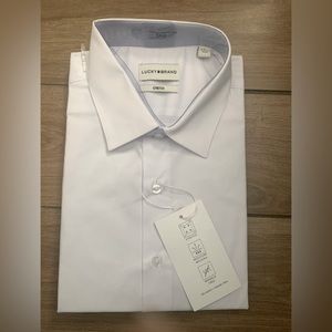 NET Lucky Brand Slim Fit Stretch Button Down Long Sleeve Dress Shirt Large